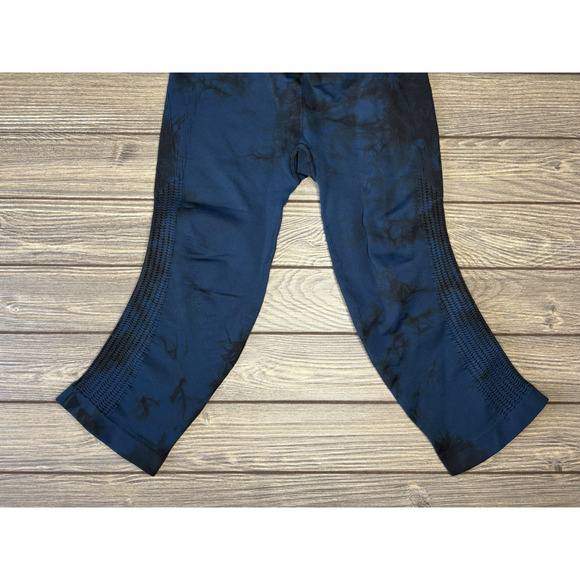 LULULEMON Flow & Go Crop Seamless Leggings Tie Dye Aqua Blue Size 0 - Picture 3 of 9